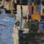 Sur d'autres rives de bleu . huile sur toile . 81 x 100cm