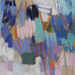 Nacré — Bleu et rose . huile sur toile . 40x40cm . Vendu / Sold / Verkauft